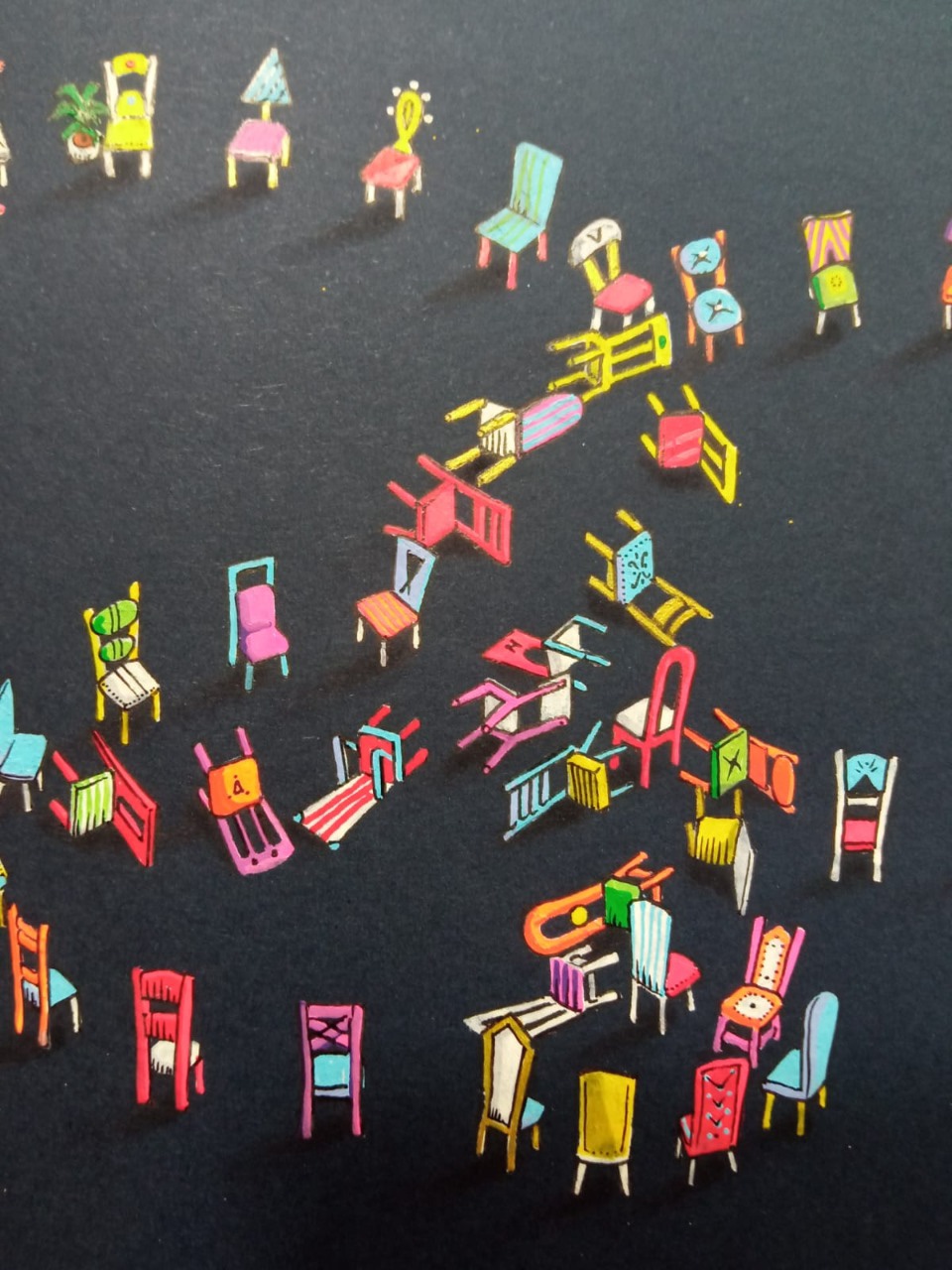 Las sillas, serie pictórica de Pablo Delgado en la Expo ArTepec