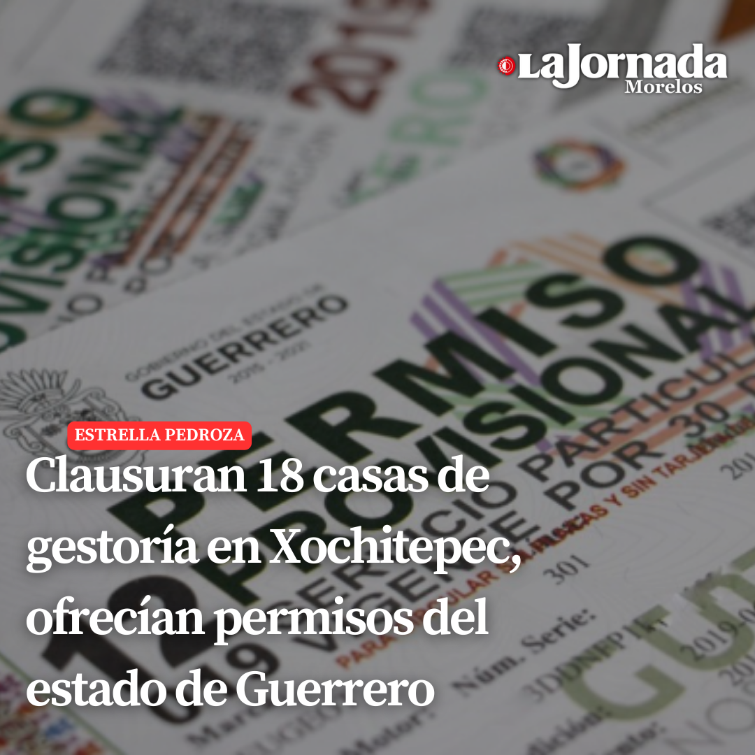 Clausuran 18 casas de gestoría en Xochitepec, ofrecían permisos del estado de Guerrero  