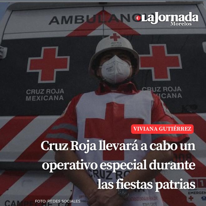 Cruz Roja llevará a cabo un operativo especial durante las fiestas patrias