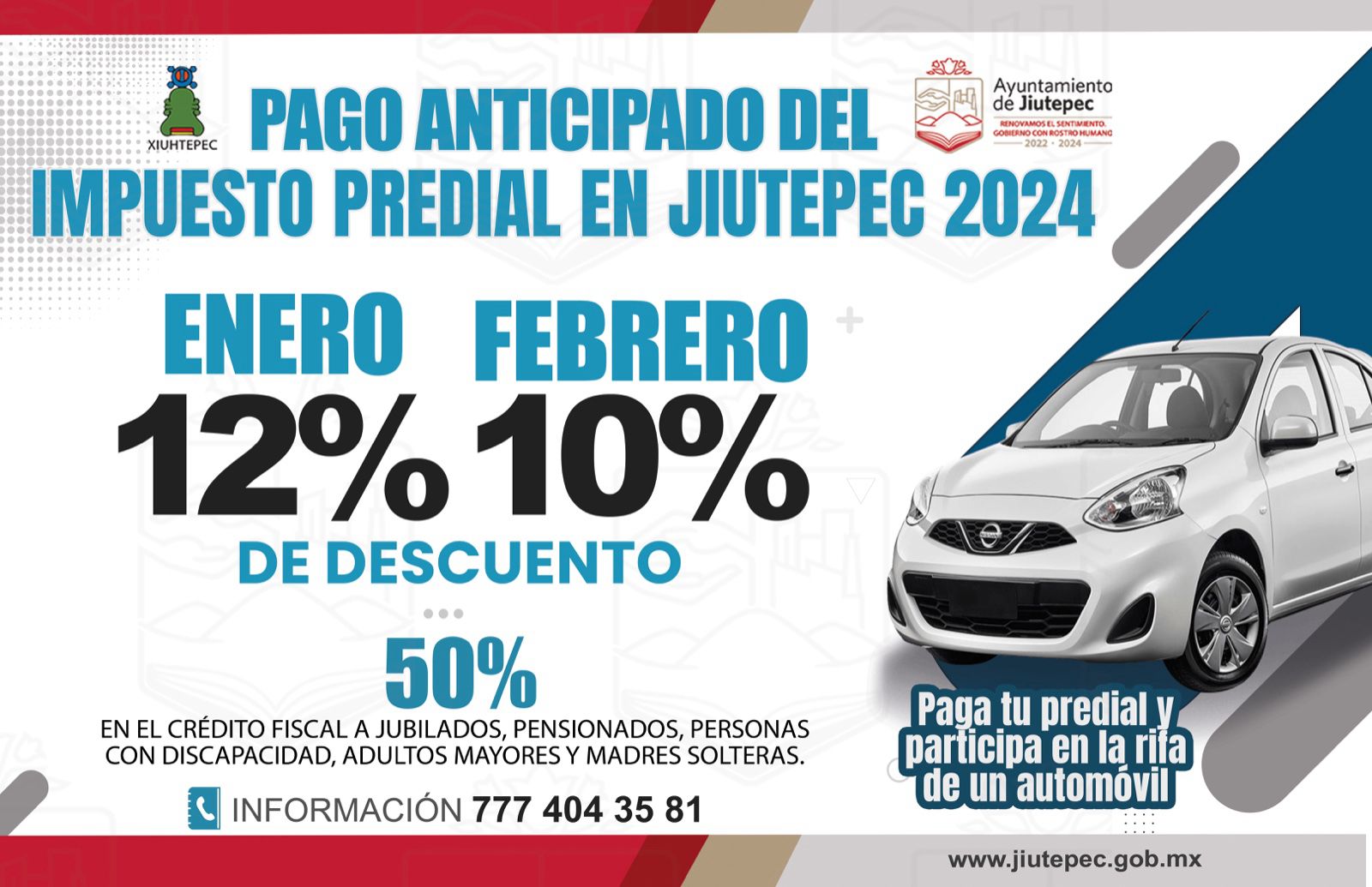Se amplía la campaña de descuento en el Predial 2024 en Jiutepec