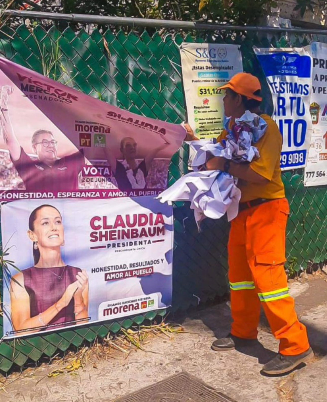 Meten velocidad a retiro de propaganda electoral en Cuernavaca
